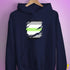 Agender Pride Flag Ripped Reveal Hoodie - Navy